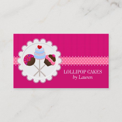 Customizable Cake Pops Business Cards