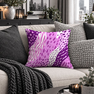 Whimsical Hot Pink Purple Animal Pillow Style Art