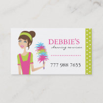 Whimsical House Cleaning Services Business Cards