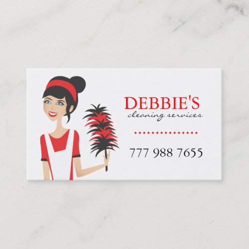 Whimsical House Cleaning Services Business Cards