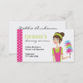Whimsical House Cleaning Services Business Cards (Front/Back)