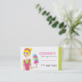 Whimsical House Cleaning Services Business Cards (Standing Front)