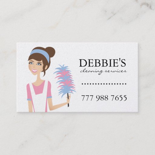 Customizable Whimsical House Cleaning Services Business Cards
