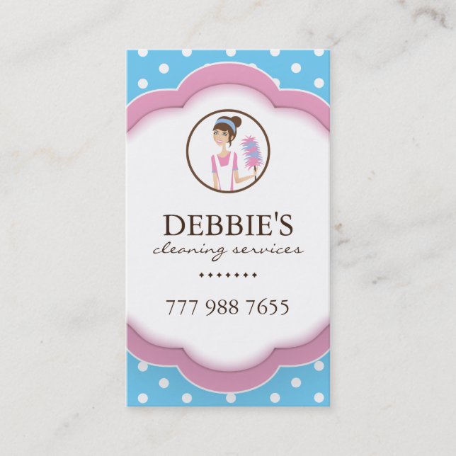 Whimsical Housekeeper Business Card (Front)