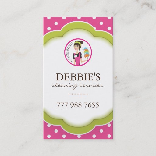 Customizable Whimsical Housekeeper Business Card