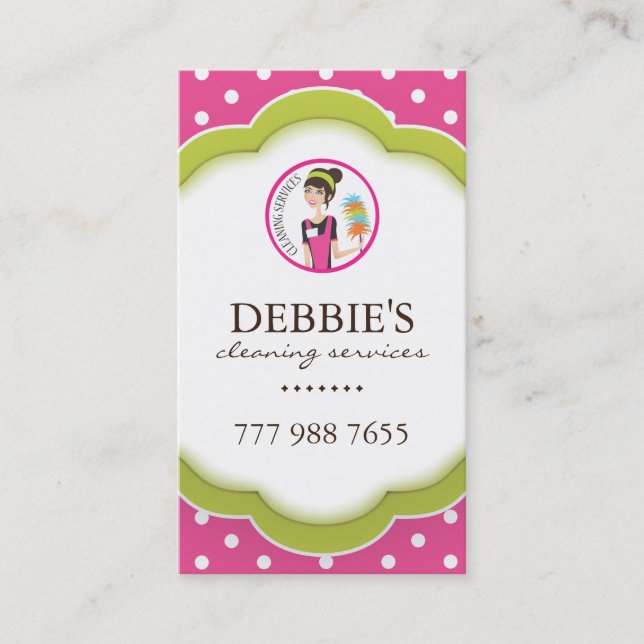 Whimsical Housekeeper Business Card (Front)