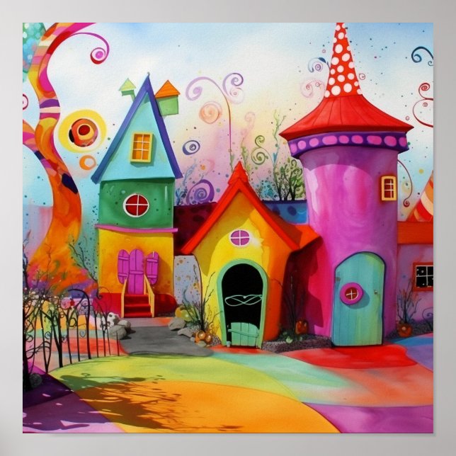 Whimsical Houses Poster (Front)