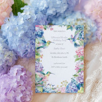 Whimsical Hummingbirds with Hydrangeas Birthday