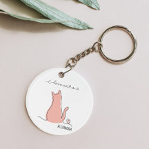 Whimsical I Love Cats Silhouette Custom Name  
