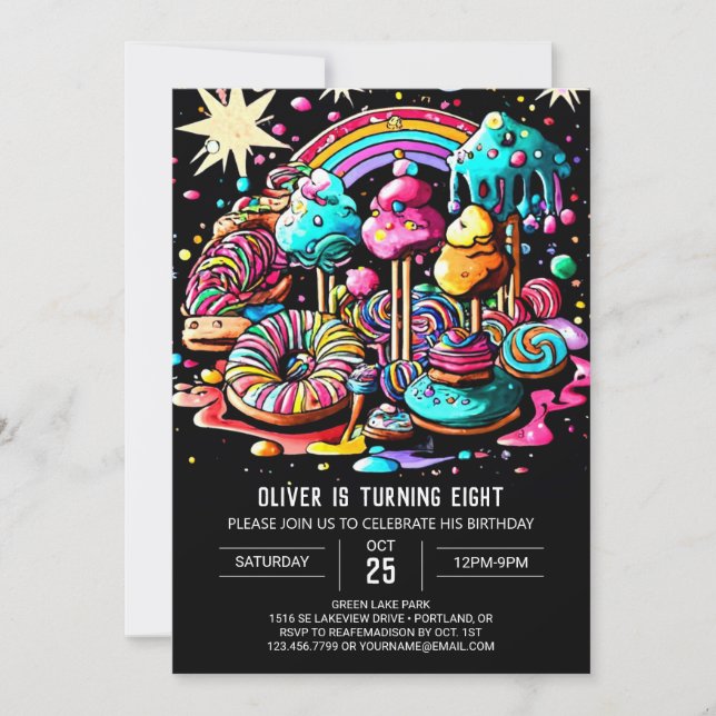 Whimsical Ice Cream Birthday Invitation (Front)