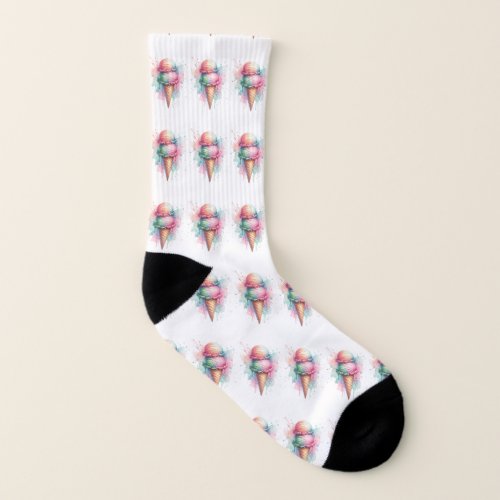Whimsical Ice Cream Cone Socks
