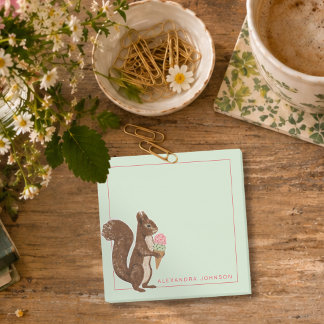 Whimsical Ice Cream Squirrel Post-it Notes
