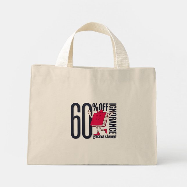Whimsical Ignorance Is Banned Educational Tiny  Mini Tote Bag (Back)
