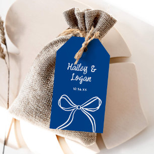 Whimsical Illustrated Bow Modern Fun Wedding Gift Tags