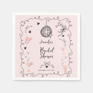 Whimsical Illustrated Bridal Shower Napkins