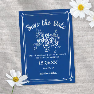 Whimsical Illustrated Cupid Modern Fun Wedding Save The Date