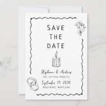 Whimsical Illustrated Wedding Save the Date