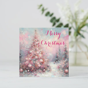 Whimsical Impressionistic Christmas Tree Holiday Card
