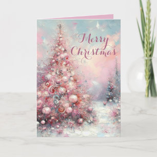 Whimsical Impressionistic Christmas Tree Holiday Card