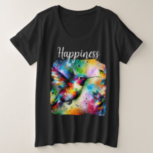 Whimsical Impressionistic Happiness Hummingbird Plus Size T-Shirt