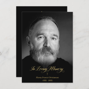 Whimsical In Loving Memory Photo Funeral Service Note Card