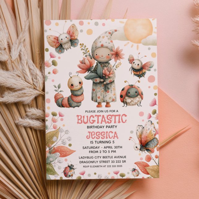 Whimsical Insects BUGTASTIC Nature Kids' Birthday Invitation (Creator Uploaded)