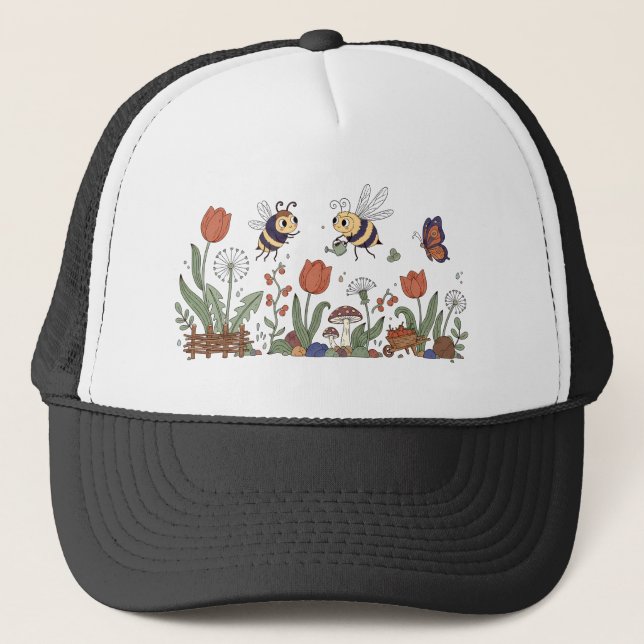 Whimsical insects trucker hat (Front)