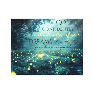 Whimsical Inspiring Dreams Quote Canvas Print