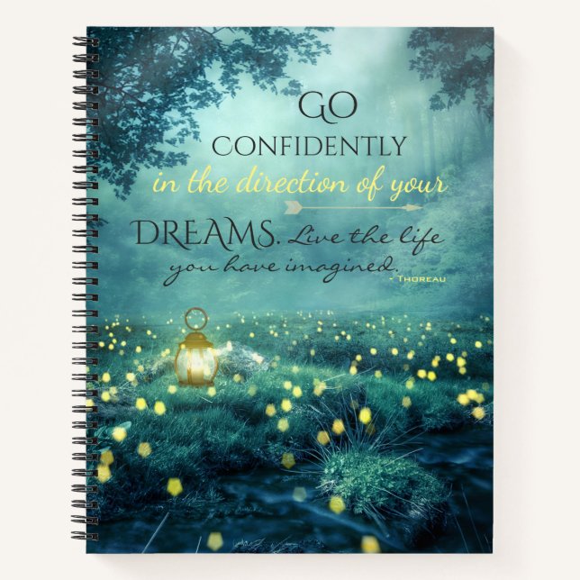 Whimsical Inspiring Dreams Quote Notebook (Front)