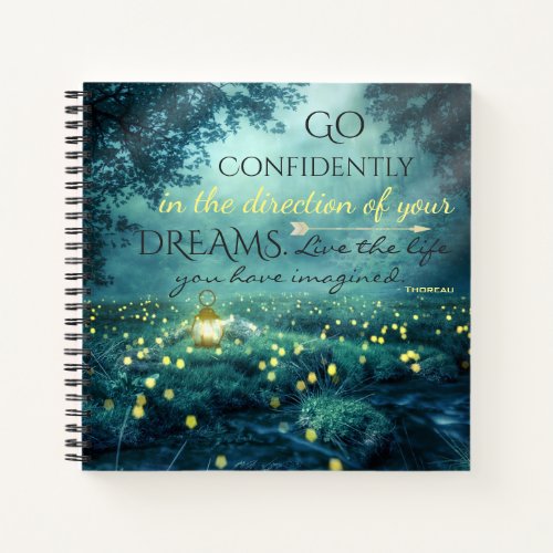 Whimsical Inspiring Dreams Quote Notebook