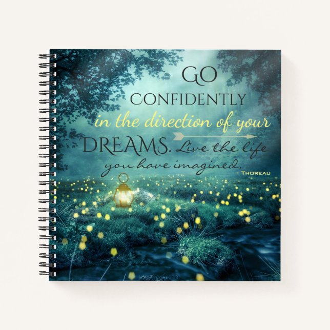 Whimsical Inspiring Dreams Quote Notebook (Front)