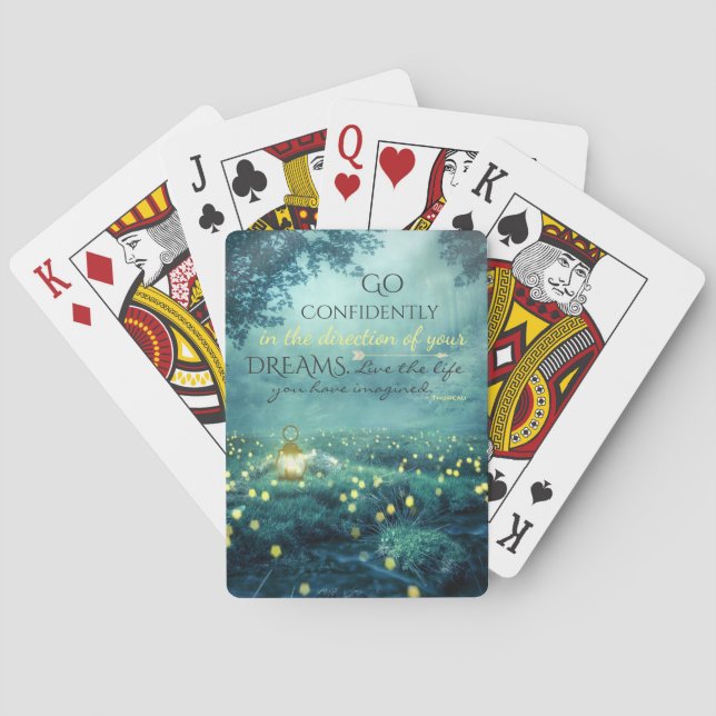 Whimsical Inspiring Dreams Quote Poker Cards (Back)