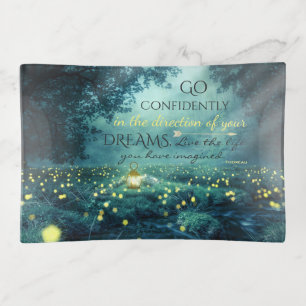 Whimsical Inspiring Dreams Quote Trinket Tray