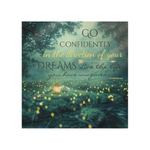 Whimsical Inspiring Dreams Quote Wood Wall Art