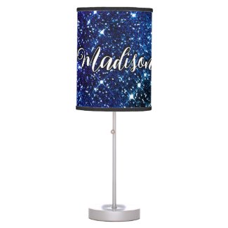 Whimsical iridescent blue Glitter monogram