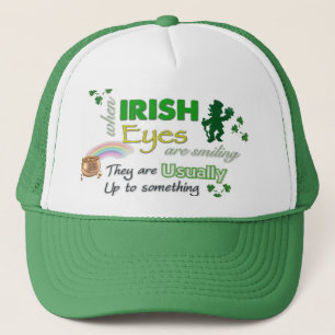 Whimsical Irish Eyes St Patrick’s Trucker Hat