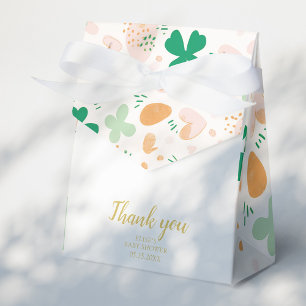 Whimsical Irish Lucky Green Shamrock Baby Shower Favor Boxes