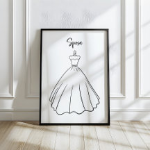 Whimsical Italian Bride Wedding Dress Art