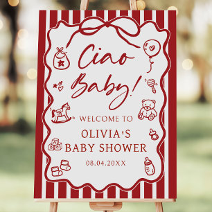 Whimsical Italian Ciao Baby Baby Shower Welcome Foam Board