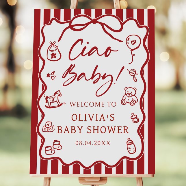 Whimsical Italian Ciao Baby Baby Shower Welcome Foam Board (Creator Uploaded)
