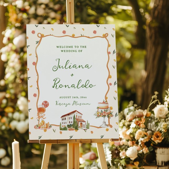 Whimsical Italian Citrus Wedding Foam Board (Creator Uploaded)