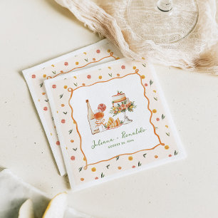 Whimsical Italian Citrus Wedding Napkins