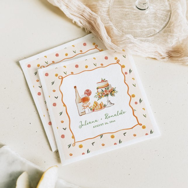 Whimsical Italian Citrus Wedding Napkins (Creator Uploaded)