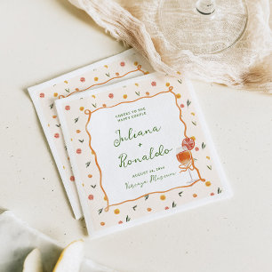 Whimsical Italian Citrus Wedding Napkins