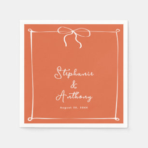Whimsical Italian Sunset with White Bow Wedding Napkins