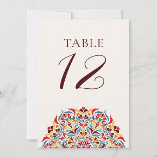 Whimsical Ivory Floral Border Wedding Table Number