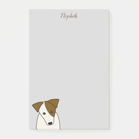whimsical Jack Russell Terrier dog peeking at you Post-it Notes