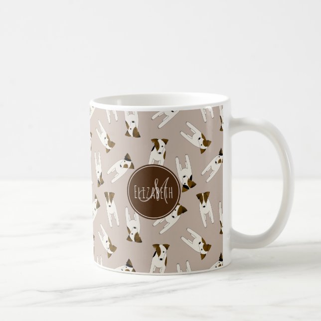Whimsical Jack Russell Terriers pattern ANY color Coffee Mug (Right)