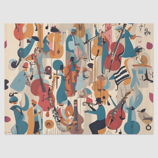 Whimsical Jazz Tissue Paper (Front)