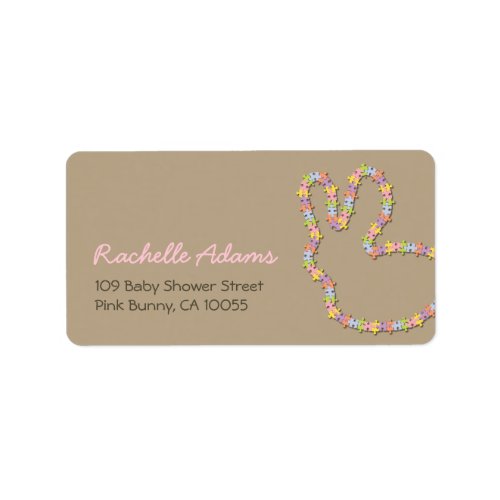 Whimsical Jigsaw Bunny Baby Shower Address Labels